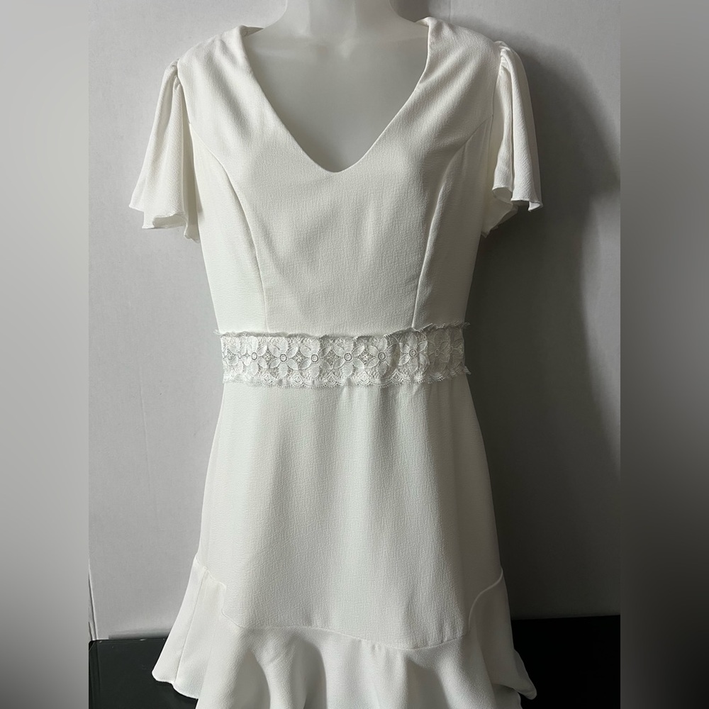 Teeze Me Ivory Lace-Waist V-Neck Wedding Dress